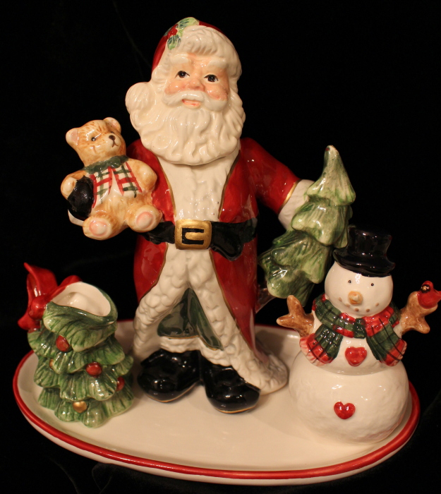 Santa snowman tree tea set